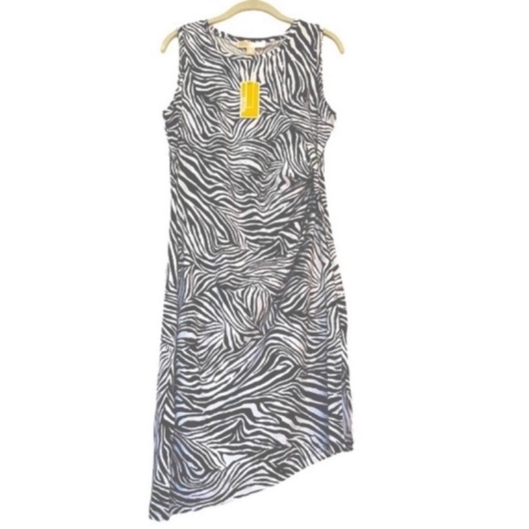 NEW Michael Kors 100% Organic Cotton Dress Sleeveless Black White Size M - Picture 11 of 11